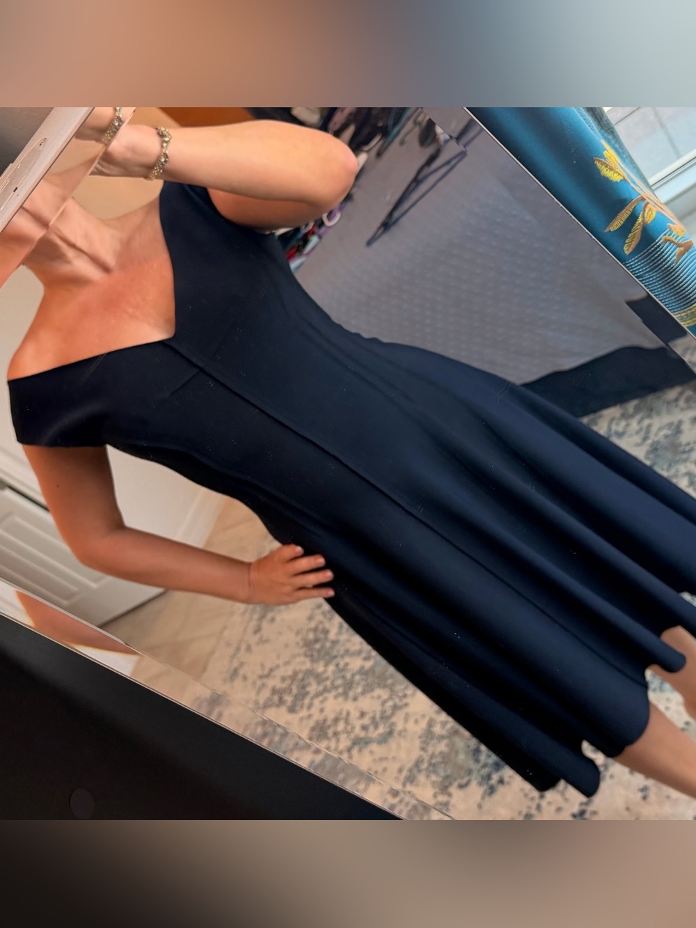 Norma Kamali Black Midi A-Line Dress